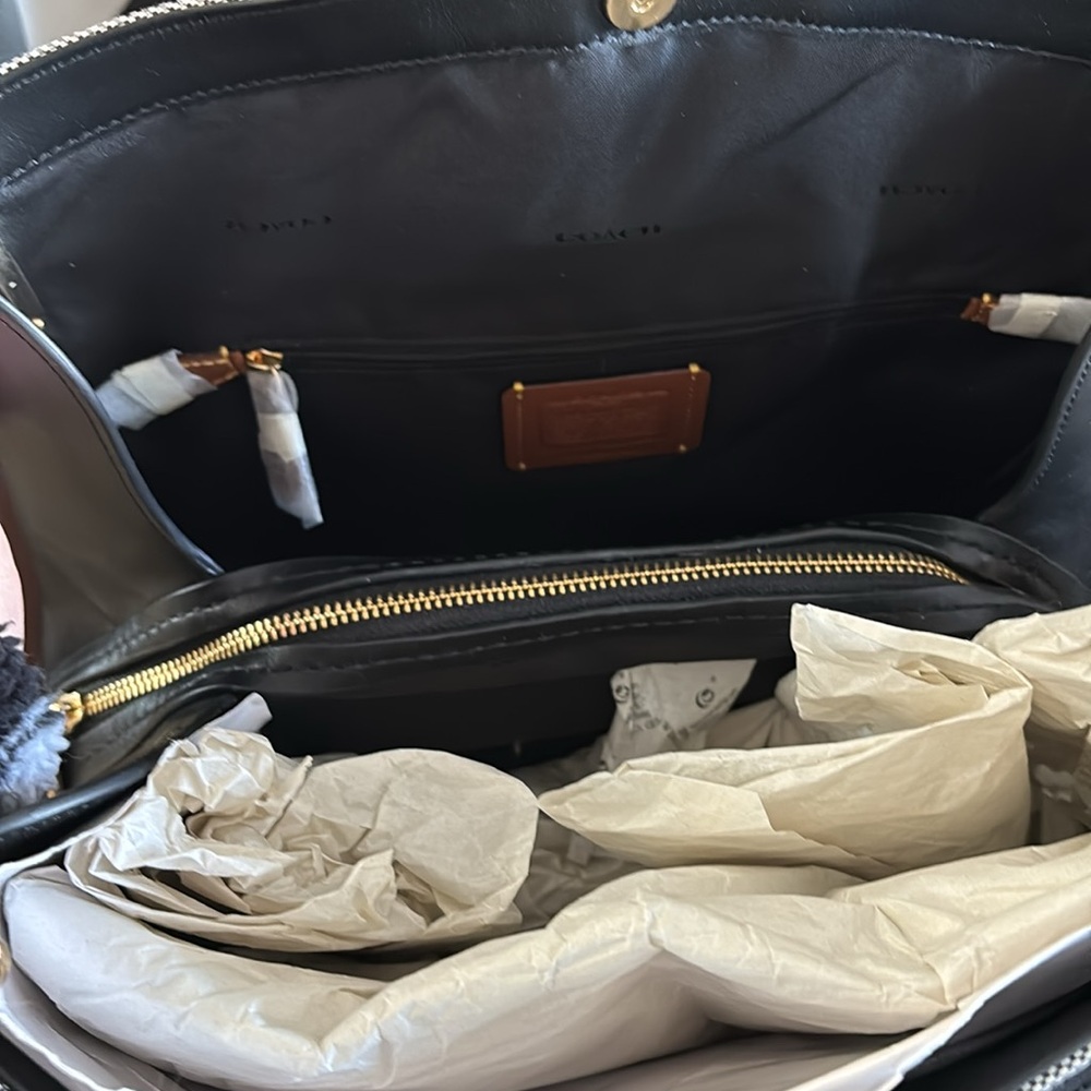 Coach satchel jacquard and leather NWT - Picture 10 of 11